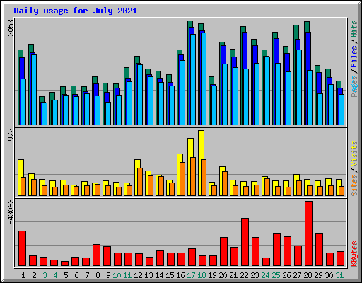 Daily usage for July 2021