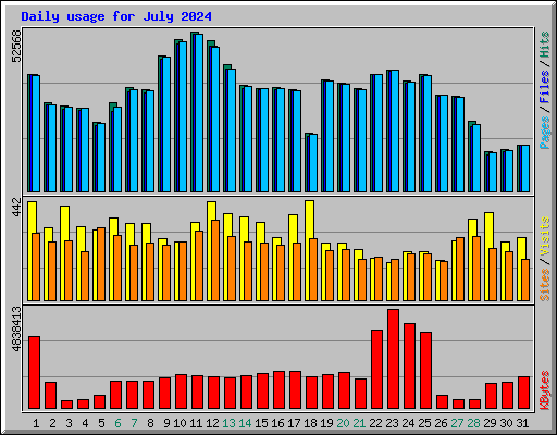 Daily usage for July 2024