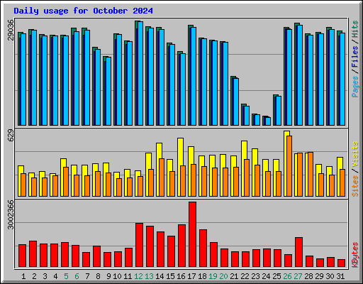 Daily usage for October 2024