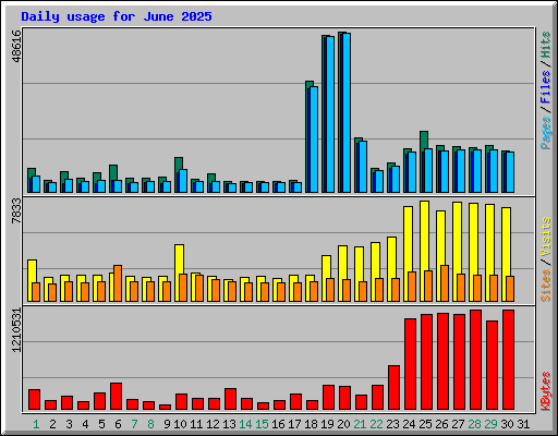 Daily usage for June 2025